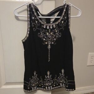 Dolce Cabo Black Embellished Tank Top